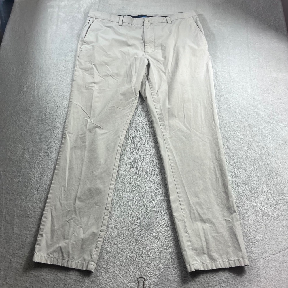 Vineyard Vines On-The-Go Pants Men 38x32 Gray Chino Performance Stretch Straight